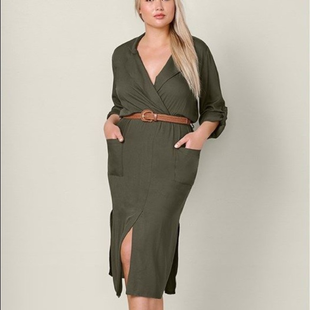 Venus midi shirt dress - as is